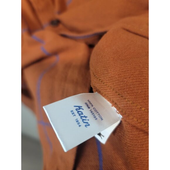 Huckberry Katin Mens M Shiloh Heavyweight Brushed Flannel Stripe Gorpcore Brown - Picture 4 of 6